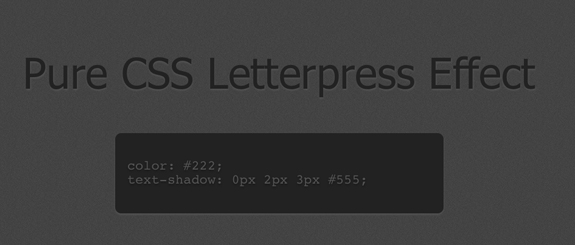 CSS letterpress effect