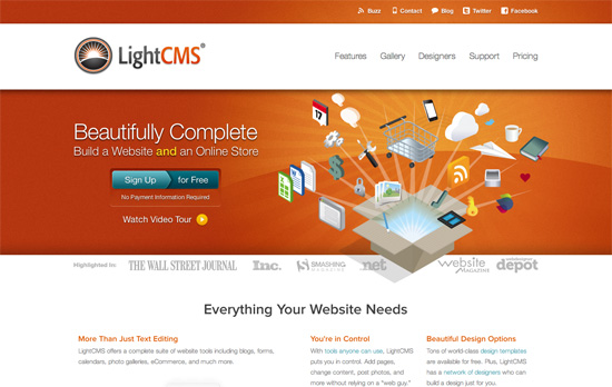 LightCMS website