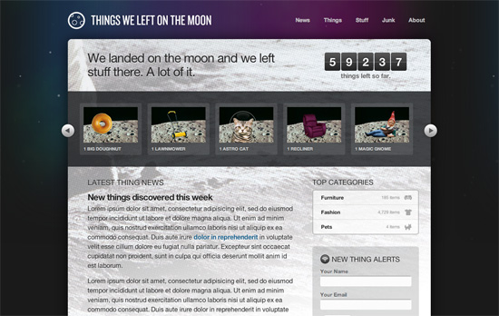 Things We Left on the Moon website