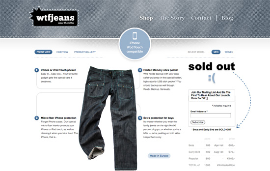 wtfJeans website