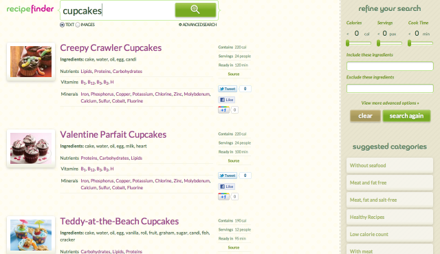 Cupcake Search Results