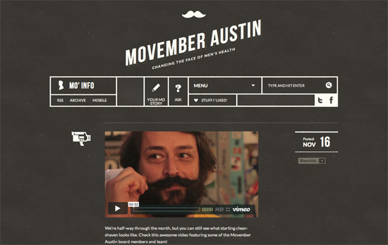Movember Austin website
