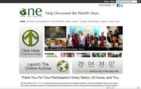 One Day on Earth website