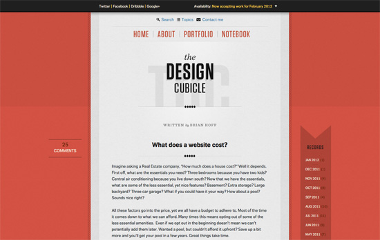 The Design Cubicle website