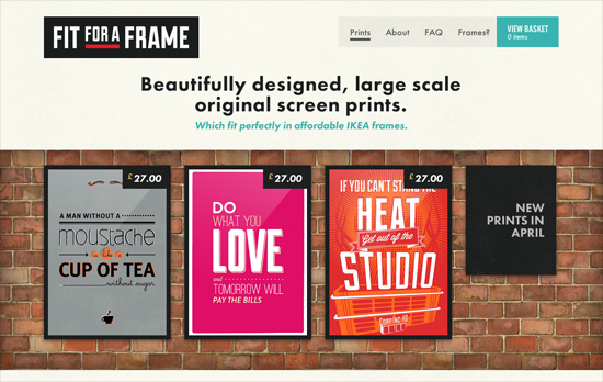 Fit for a Frame website