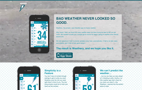 Weathery for iPhone website
