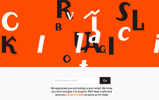 Cirulis Typeface website