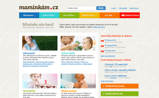Maminkám.cz website