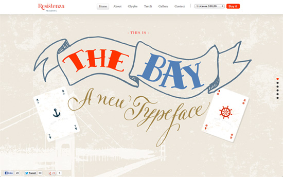 The Bay - Handwritten Font website