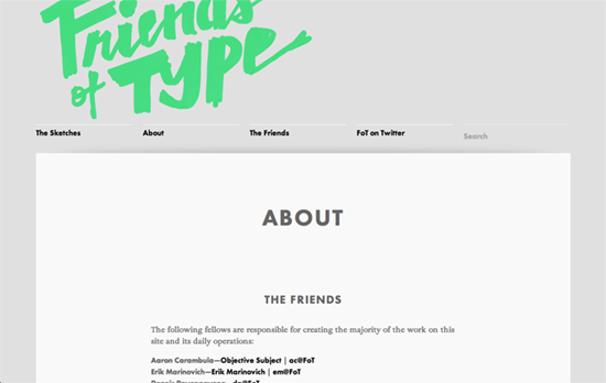 Friends of Type website