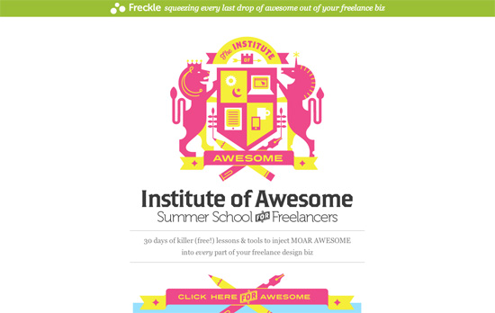 Summer School for Freelancers : The Institute of Awesome website