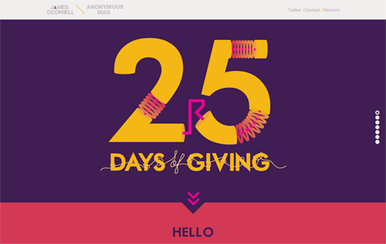 James Oconnell x 25 Days of Giving website